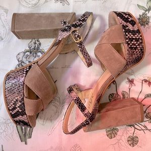 Ovyé Leather & Snake Skin Platforms 36